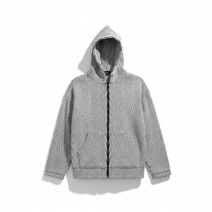 Liverpool Herringbone Chevron Knit Zip Up Hoodie Women's Size Small Black White